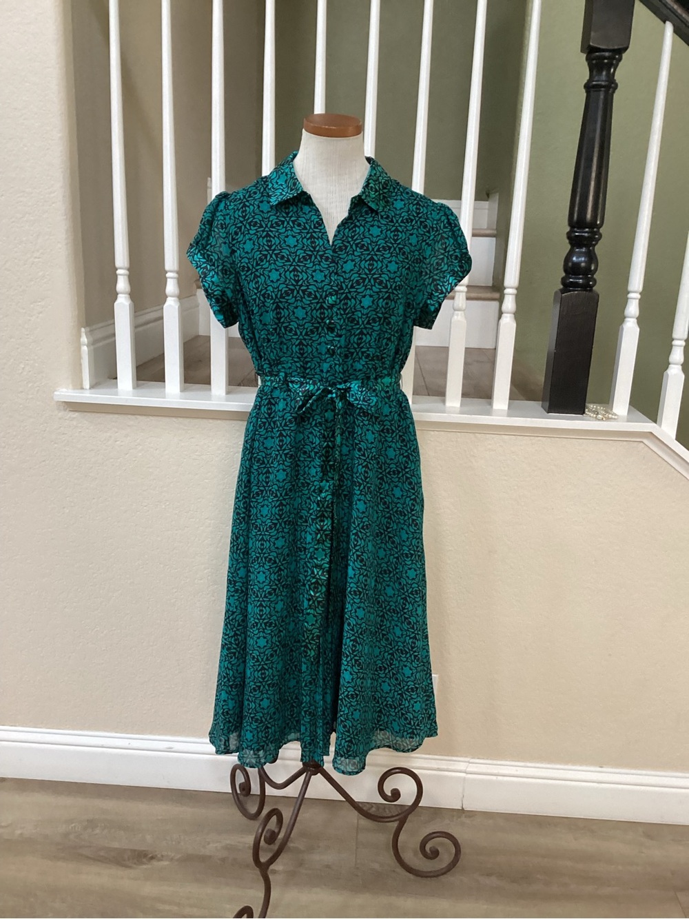 RB Collection MIDI Dress with Tie Waist